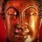 buddha with red background